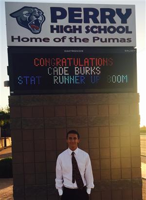 Cade Burks 800 Meters State Runner Up 